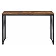 Pemberly Row Wood Rectangle Top Writing Desk in Weathered Oak and Black