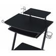 Pemberly Row Wood Top Gaming Table with Metal Frame and Casters in Black