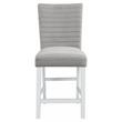 Pemberly Row Counter Chair in Gray Velvet and White High Gloss (Set of 2)