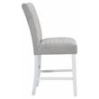 Pemberly Row Counter Chair in Gray Velvet and White High Gloss (Set of 2)