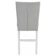Pemberly Row Counter Chair in Gray Velvet and White High Gloss (Set of 2)