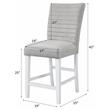 Pemberly Row Counter Chair in Gray Velvet and White High Gloss (Set of 2)
