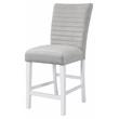 Pemberly Row Counter Chair in Gray Velvet and White High Gloss (Set of 2)