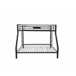 Pemberly Row Frame Twin over Queen Metal Bunk Bed with Ladder in Sandy Black