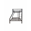 Pemberly Row Frame Twin over Queen Metal Bunk Bed with Ladder in Sandy Black