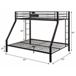 Pemberly Row Frame Twin over Queen Metal Bunk Bed with Ladder in Sandy Black