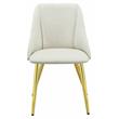 Pemberly Row Upholstery Side Chair in White Polyurethane and Gold (Set of 2)