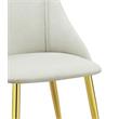 Pemberly Row Upholstery Side Chair in White Polyurethane and Gold (Set of 2)
