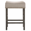 Pemberly Row Counter Height Stool in Tan Linen and Weathered Gray (Set of 2)