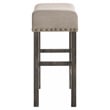 Pemberly Row Counter Height Stool in Tan Linen and Weathered Gray (Set of 2)