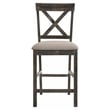 Pemberly Row Counter Height Chair in Tan Linen and Weathered Gray (Set of 2)
