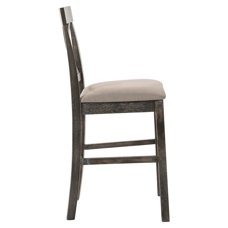 Pemberly Row Counter Height Chair in Tan Linen and Weathered Gray (Set of 2)