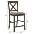 Pemberly Row Counter Height Chair in Tan Linen and Weathered Gray (Set of 2)