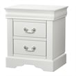 Pemberly Row Contemporary Nightstand with Brushed Nickel Metal Handle in White