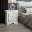 Pemberly Row Contemporary Nightstand with Brushed Nickel Metal Handle in White