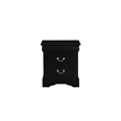 Pemberly Row Contemporary Nightstand with Brushed Nickel Metal Handle in Black