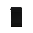 Pemberly Row Contemporary Nightstand with Brushed Nickel Metal Handle in Black