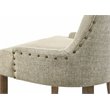 Pemberly Row Fabric Tufted Nail-head Trim Side Chair in Beige and Salvaged Oak