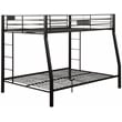 Pemberly Row Metal Frame Full XL over Queen Bunk Bed with Ladder in Sandy Black