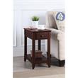 Pemberly Row Wood Accent Table with Storage Drawer and 1 Tier Shelf in Espresso