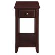 Pemberly Row Wood Accent Table with Storage Drawer and 1 Tier Shelf in Espresso