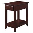 Pemberly Row Wood Accent Table with Storage Drawer and 1 Tier Shelf in Espresso