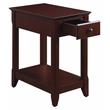 Pemberly Row Wood Accent Table with Storage Drawer and 1 Tier Shelf in Espresso