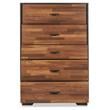 Pemberly Row Wood Rectangular Chest with 5 Storage Drawers in Walnut & Espresso