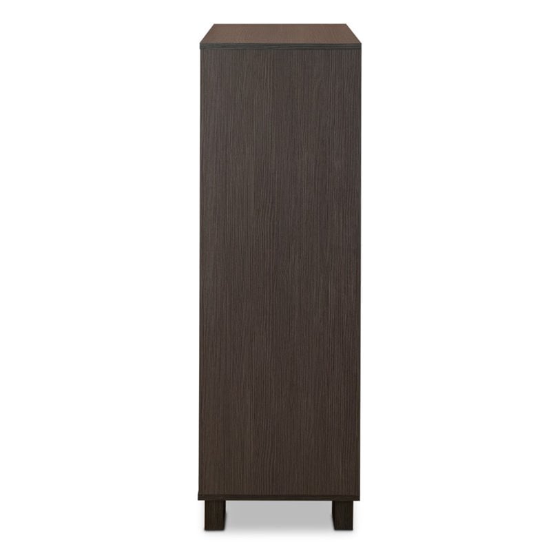 Pemberly Row Wood Rectangular Chest with 5 Storage Drawers in Walnut & Espresso