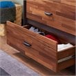Pemberly Row Wood Rectangular Chest with 5 Storage Drawers in Walnut & Espresso