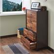Pemberly Row Wood Rectangular Chest with 5 Storage Drawers in Walnut & Espresso