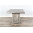 Pemberly Row Contemporary Alpine Gray Wood Breakfast Nook Dining Set