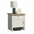 Pemberly Row Engineered Wood BotStop Side Table in Soft White Finish