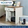 Pemberly Row Engineered Wood BotStop Side Table in Soft White Finish