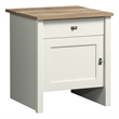 Pemberly Row Engineered Wood BotStop Side Table in Soft White Finish