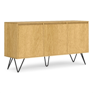 Pemberly Row 60&quot x 18&quot Rectangle Industrial Sideboard Buffet in Oak Veneer