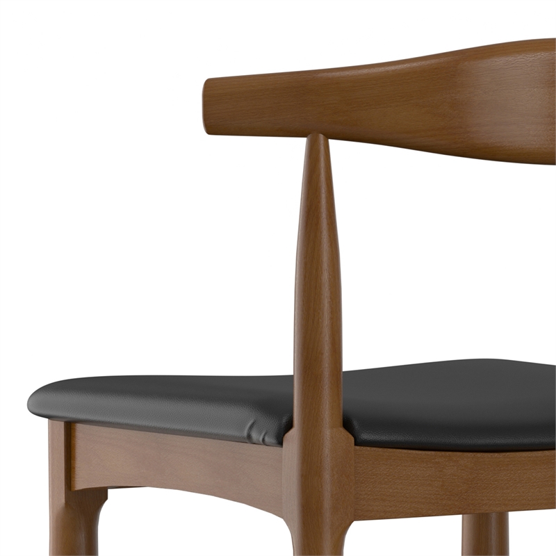 Pemberly Row 29 inch Bar Stool in Black Vegan Faux Leather & Fully Assembled