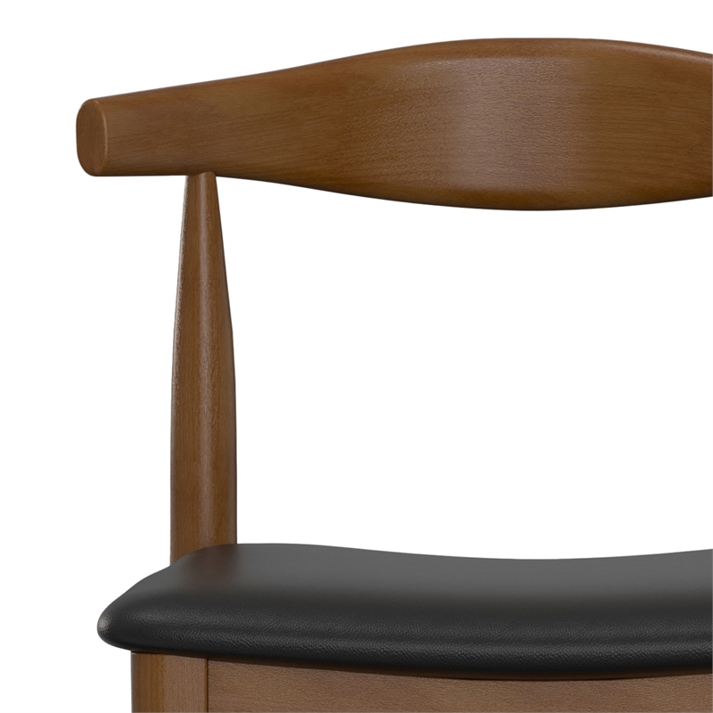 Pemberly Row 29 inch Bar Stool in Black Vegan Faux Leather & Fully Assembled