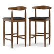 Pemberly Row 29 inch Bar Stool in Black Vegan Faux Leather & Fully Assembled