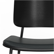 Pemberly Row Modern Urban Dining Chair (Set of 2) in Black Vegan Faux Leather