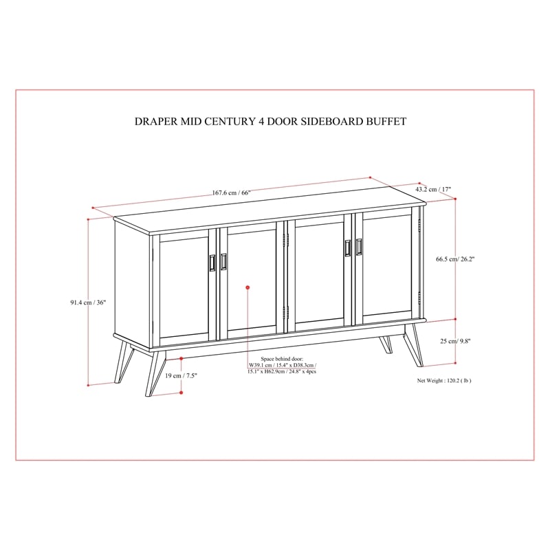 Pemberly Row SOLID WOOD 66x17