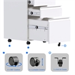 Pemberly Row Mobile Office FIle Cabinet with 3 Drawers Fully Assembled