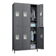 Pemberly Row Metal Locker with 6 Door for School and Employee Dark Gray