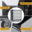 Pemberly Row Three Drawers Metal Garage Storage Cabinet with Wheels in Gray