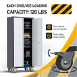Pemberly Row Metal Storage Cabinet with Lock and 4 Shelves in Gray and Black
