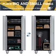 Pemberly Row Metal Storage Cabinet with Lock and 4 Shelves in Gray and Black