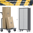 Pemberly Row Metal Storage Cabinet with Lock and 4 Shelves in Gray and Black