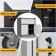 Pemberly Row Metal Garage Storage Cabinet with Lock and Wheels Rolling in Gray