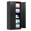 Pemberly Row Metal Garage Storage Cabinet w/ Doors & Lock Steel Locking in Black