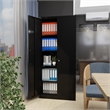 Pemberly Row Metal Garage Storage Cabinet w/ Doors & Lock Steel Locking in Black